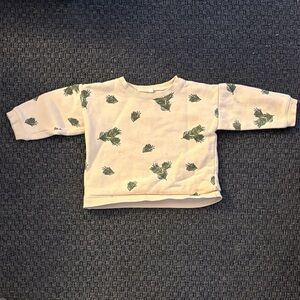Leaf Patterned Cream Sweatshirt for Kids